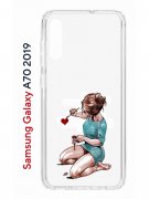 Чехол-накладка Samsung Galaxy A70 2019 Kruche Print Рисуя любовь