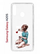 Чехол-накладка Samsung Galaxy A20S (588937) Kruche PRINT Рисуя любовь
