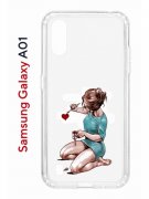 Чехол-накладка Samsung Galaxy A01/A015 Kruche Print Рисуя любовь