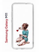Чехол-накладка Samsung Galaxy M11/A11 Kruche Print Рисуя любовь