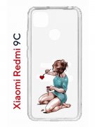 Чехол-накладка Xiaomi Redmi 9C Kruche Print Рисуя любовь