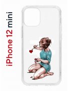 Чехол-накладка iPhone 12 mini Kruche Print Рисуя любовь