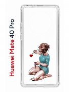 Чехол-накладка Huawei Mate 40 Pro (593961) Kruche PRINT Рисуя любовь
