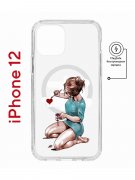 Чехол-накладка iPhone 12/12 Pro Kruche Magnet Print Рисуя любовь