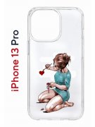 Чехол-накладка iPhone 13 Pro Kruche Print Рисуя любовь