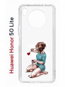Чехол-накладка Huawei Nova 8i (610636) Kruche PRINT Рисуя любовь