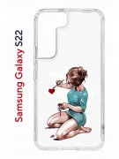 Чехол-накладка Samsung Galaxy S22 (610633) Kruche PRINT Рисуя любовь