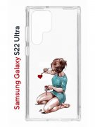 Чехол-накладка Samsung Galaxy S22 Ultra Kruche Print Рисуя любовь