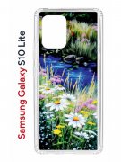 Чехол-накладка Samsung Galaxy S10 Lite Kruche Print Ромашки у ручья