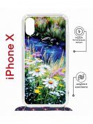 Чехол-накладка Apple iPhone X (598925) Kruche PRINT Ромашки у ручья