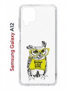 Чехол-накладка Samsung Galaxy A12 (594609) Kruche PRINT Сова в очках