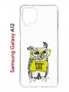 Чехол-накладка Samsung Galaxy A12 (608589) Kruche PRINT Сова в очках