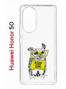 Чехол-накладка Huawei Honor 50/Nova 9 Kruche Print Сова в очках