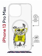 Чехол-накладка iPhone 13 Pro Max Kruche Magrope Print Сова в очках