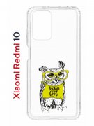 Чехол-накладка Xiaomi Redmi 10 (612846) Kruche PRINT Сова в очках