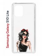 Чехол-накладка Samsung Galaxy S10 Lite Kruche Print Фэшн леди