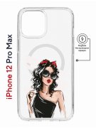 Чехол-накладка Apple iPhone 12 Pro Max (598885) Kruche PRINT Фэшн леди