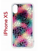 Чехол-накладка iPhone X/XS Kruche Print Цветные листья