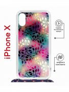 Чехол-накладка iPhone X/XS Kruche Magrope Print Цветные листья