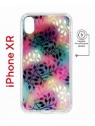 Чехол-накладка iPhone XR Kruche Magnet Print Цветные листья