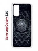 Чехол-накладка Samsung Galaxy S20 Kruche Print Череп техно