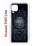 Чехол-накладка Huawei P40 Lite Kruche Print Череп техно