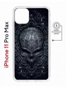 Чехол-накладка iPhone 11 Pro Max Kruche Magnet Print Череп техно