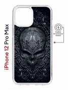 Чехол-накладка Apple iPhone 12 Pro Max (598885) Kruche PRINT Череп техно