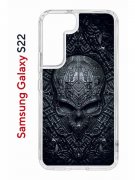 Чехол-накладка Samsung Galaxy S22 (610633) Kruche PRINT Череп техно