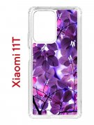 Чехол-накладка Xiaomi 11T (612848) Kruche PRINT Purple leaves