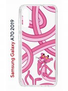 Чехол-накладка Samsung Galaxy A70 2019 Kruche Print Розовая Пантера