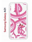 Чехол-накладка Samsung Galaxy A01/A015 Kruche Print Розовая Пантера