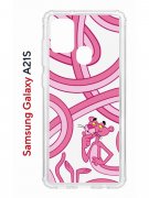 Чехол-накладка Samsung Galaxy A21S Kruche Print Розовая Пантера