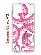Чехол-накладка Samsung Galaxy A12 Kruche Print Розовая Пантера