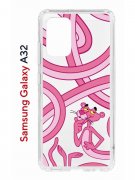 Чехол-накладка Samsung Galaxy A32 (598888) Kruche PRINT Розовая Пантера