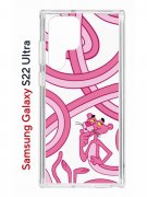 Чехол-накладка Samsung Galaxy S22 Ultra (610632) Kruche PRINT Розовая Пантера