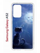 Чехол-накладка Samsung Galaxy A52 (598894) Kruche PRINT Лунный кот