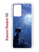 Чехол-накладка Xiaomi Redmi 10 (612846) Kruche PRINT Лунный кот