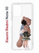 Чехол-накладка Xiaomi Redmi Note 10 (596589) Kruche PRINT Девочка с мишкой