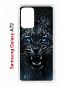 Чехол-накладка Samsung Galaxy A72 Kruche Print Дикий леопард