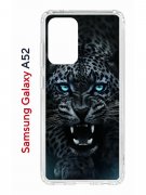 Чехол-накладка Samsung Galaxy A52 (598894) Kruche PRINT Дикий леопард