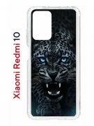 Чехол-накладка Xiaomi Redmi 10 (612846) Kruche PRINT Дикий леопард