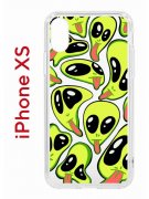 Чехол-накладка Apple iPhone XS (580677) Kruche PRINT Инопланетянин