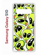 Чехол-накладка Samsung Galaxy S10 Kruche Print Инопланетянин