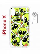 Чехол-накладка Apple iPhone X (598892) Kruche PRINT Инопланетянин