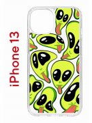 Чехол-накладка iPhone 13 Kruche Print Инопланетянин