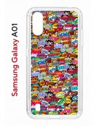Чехол-накладка Samsung Galaxy A01/A015 (583858) Kruche PRINT Звуки Комиксы