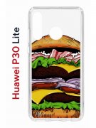 Чехол-накладка Huawei P30 Lite (585137) Kruche PRINT Бургер