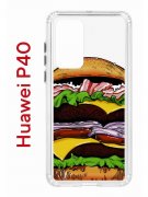 Чехол-накладка Huawei P40 (583862) Kruche PRINT Бургер