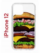 Чехол-накладка Apple iPhone 12  (588925) Kruche PRINT Бургер